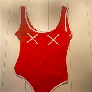 Red body suit